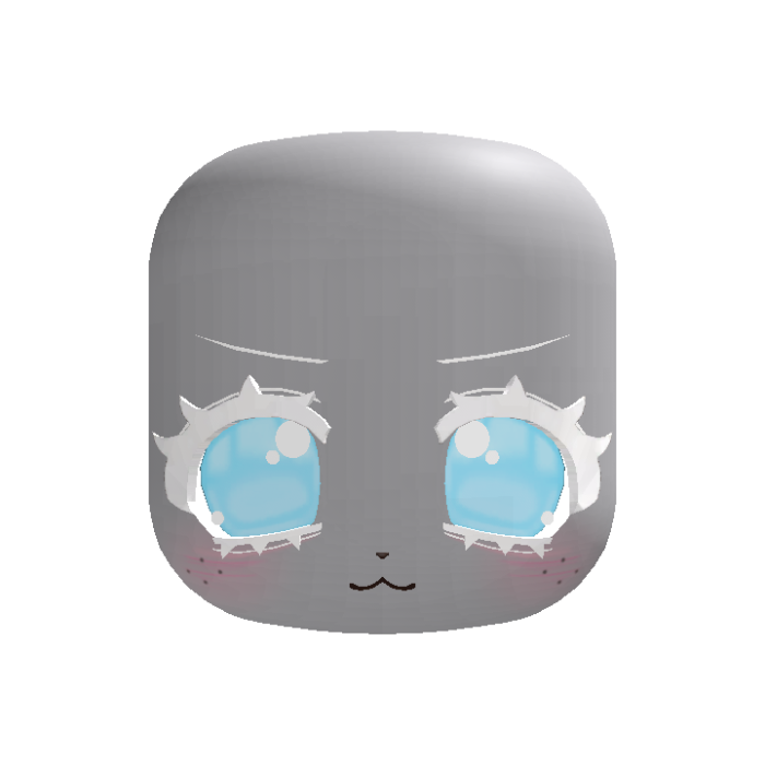 🐶 kawaii bashful puppy face in albino blue