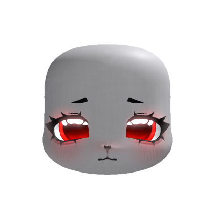 (GLOWING) emissive red sparkly sad kigurumi face