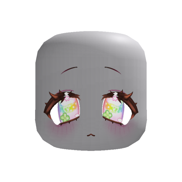 (Animated) Rainbow Cute Clover Chibi Face