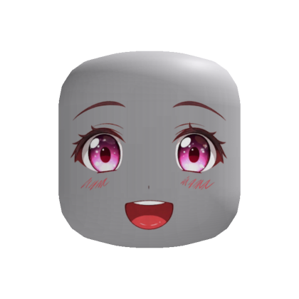 Sparkly Happy Anime Face (Recolorable)
