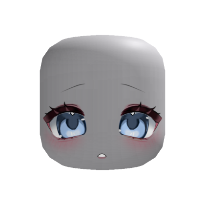 kawaii suprised chibi anime face (blue)