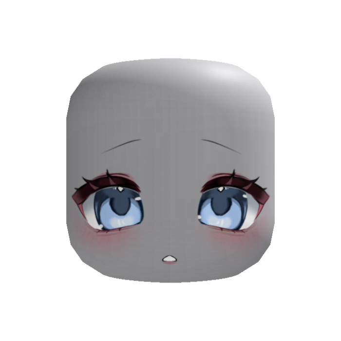 kawaii suprised chibi anime face (blue)