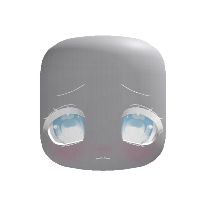 animated albino cute sad moe chibi soft face blue