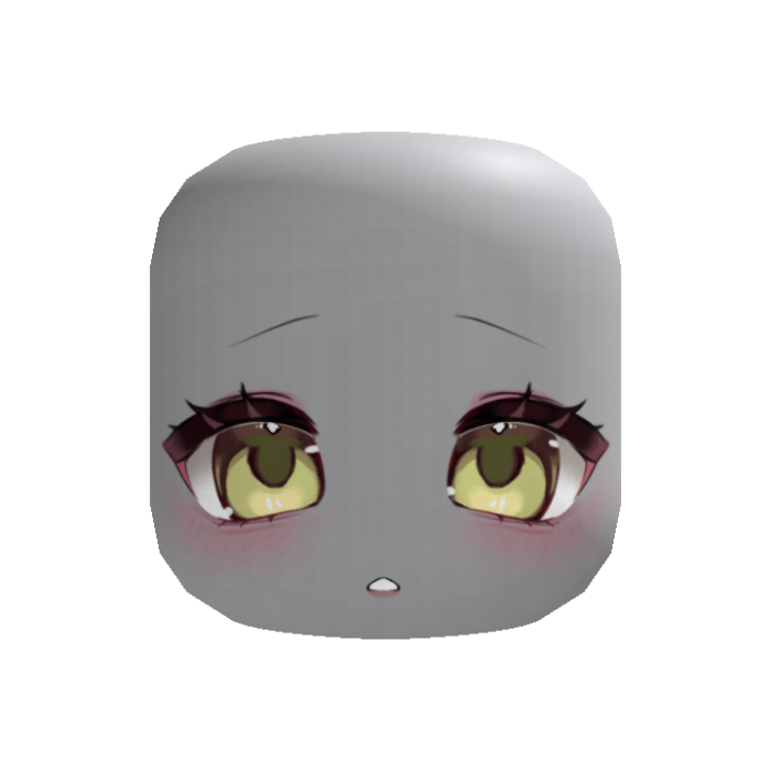 kawaii suprised chibi anime face (green)