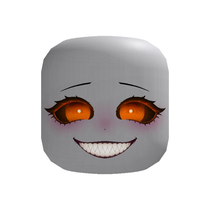 animated creepy cute doll face in orange