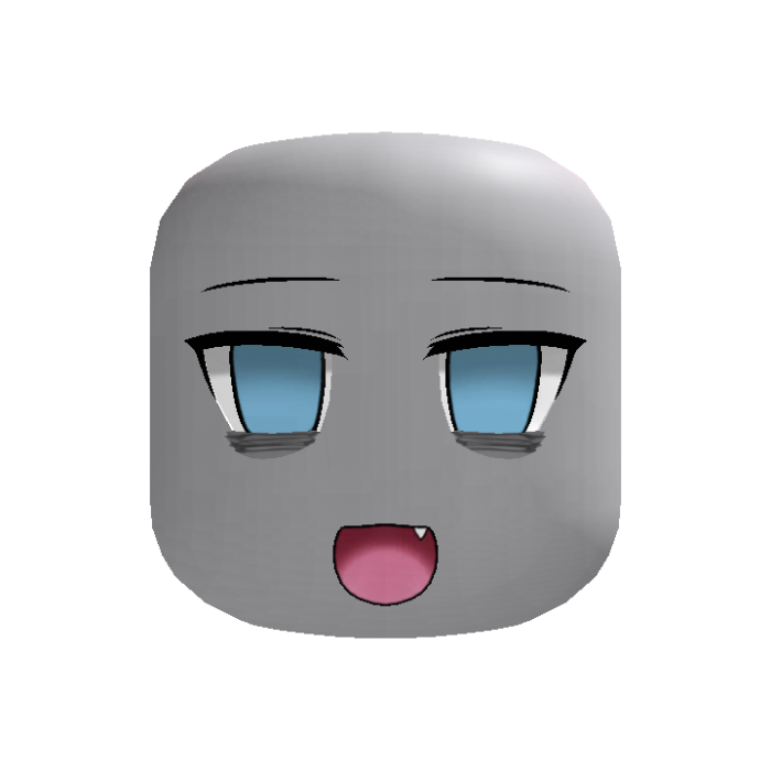 Tired Cute Anime Face (Light Blue)