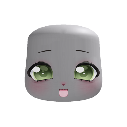 (animated) green bubbly sweet happy neko face