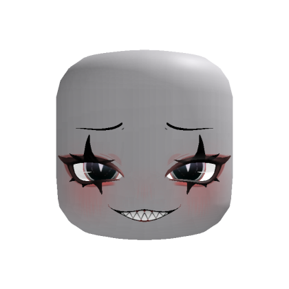 Mocking Halloween Evil Clown Smirk Face In Black
