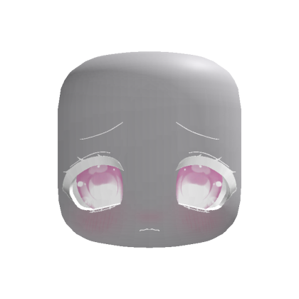 animated albino cute sad moe chibi soft face pink