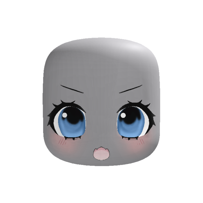 (animated) Blue Cute Chibi Amazed Face
