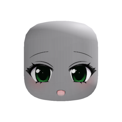 Dark Excited Moe Anime Girl Face Green