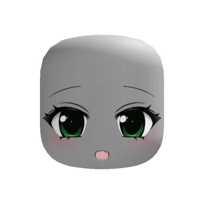 Dark Excited Moe Anime Girl Face Green