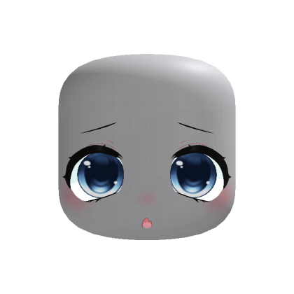 ( animated ) surprised little neko moe face blue