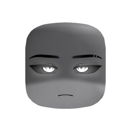 Powerful Cyber Shadowed Anime Boy Face (White)