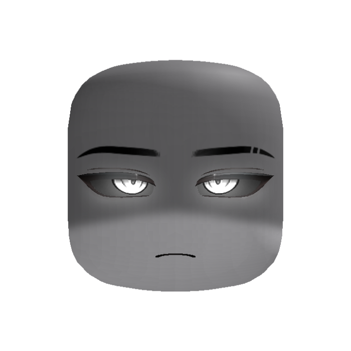 Powerful Cyber Shadowed Anime Boy Face (White)