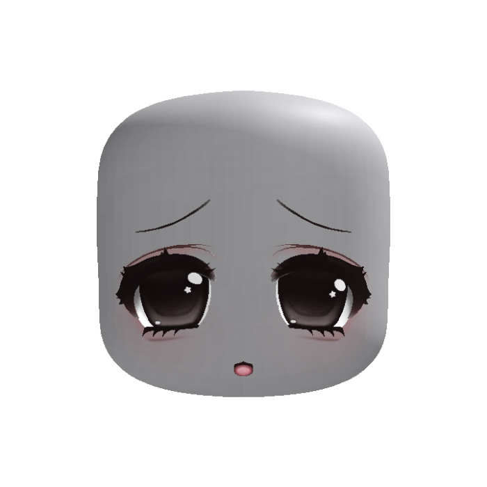 animated 🤍 kawaii doll eyes moe face in black