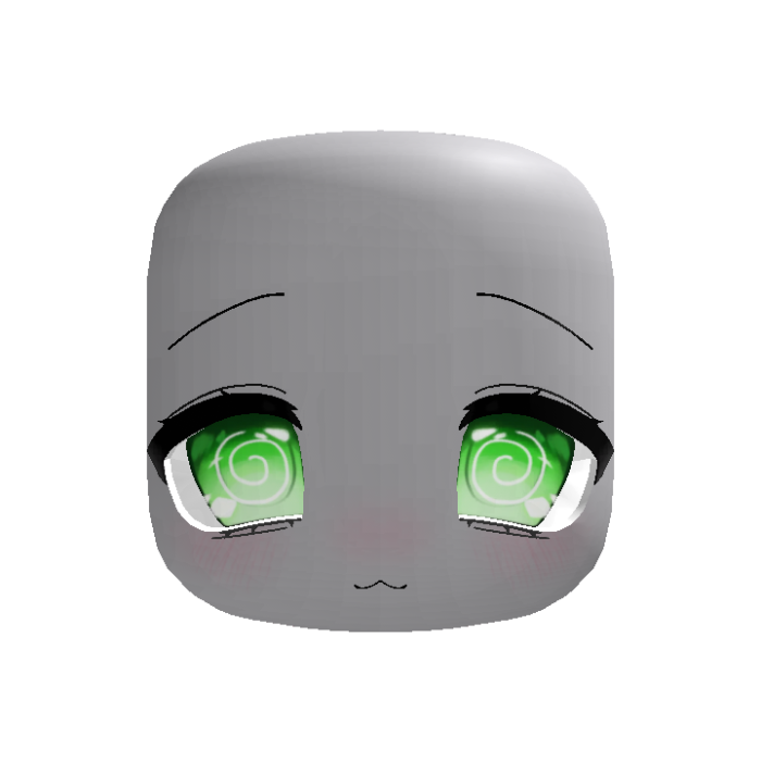 (Animated) Green Cute Chibi Calm Dizzy Face