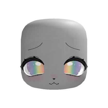 (Animated) Light Rainbow Cute Chibi Neko Face
