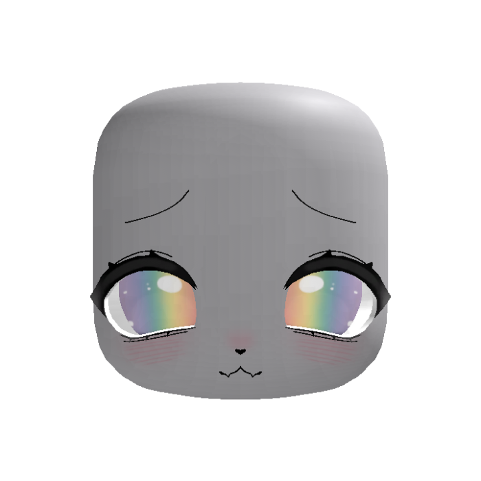 (Animated) Light Rainbow Cute Chibi Neko Face