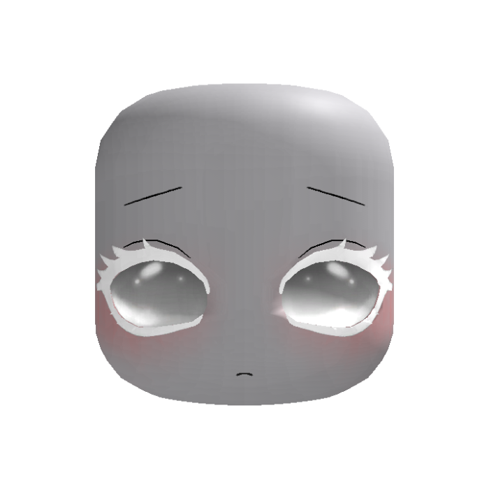 Sullen Dolly Gloomy Pout Face in white & grey