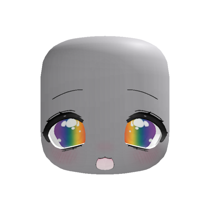 (Animated) Rainbow Adorable Cute Chibi Face
