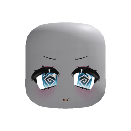 angry dizzy anime moe pout eyes in blue