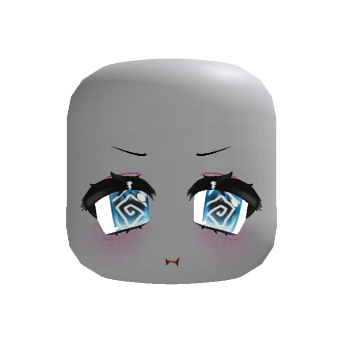 angry dizzy anime moe pout eyes in blue