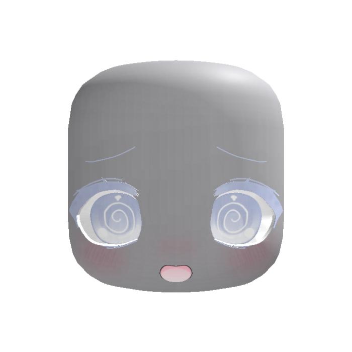 (Animated) Light Blue Silly Kawaii Dizzy Face