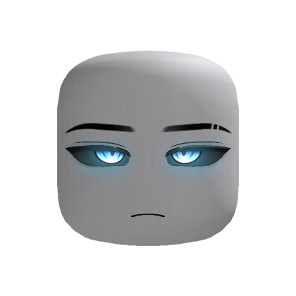 Powerful Cyber Anime Boy Face (Blue)