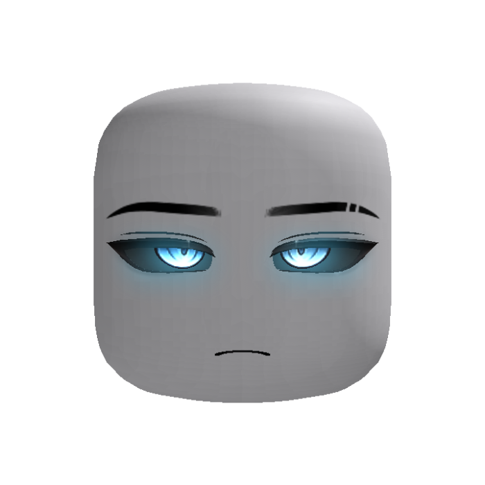 Powerful Cyber Anime Boy Face (Blue)