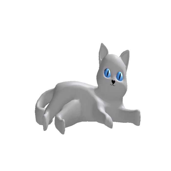 Animated Cat Blue Eyes Head