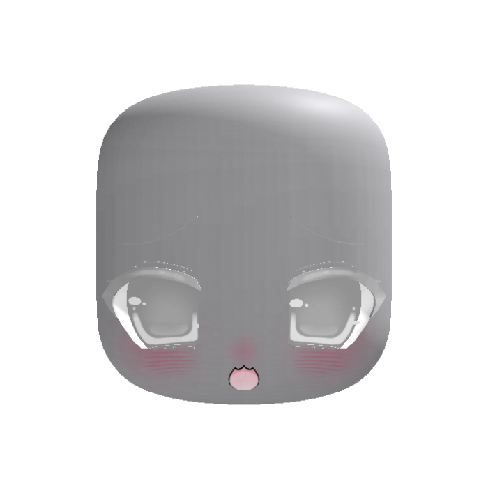♡ animated albino gray sad moe kawaii cat head