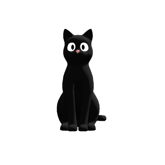 Black Spooky Cat Following Eyes