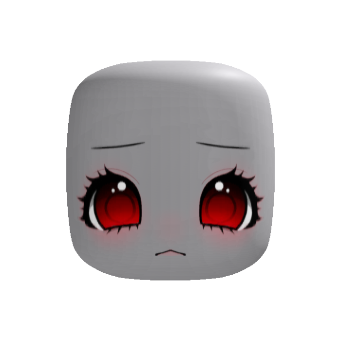 kawaii worried red eyes chibi girl face