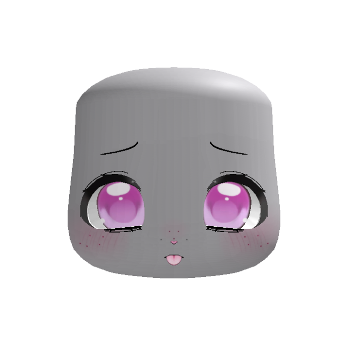 kawaii shy sweet silly puppy face in pink