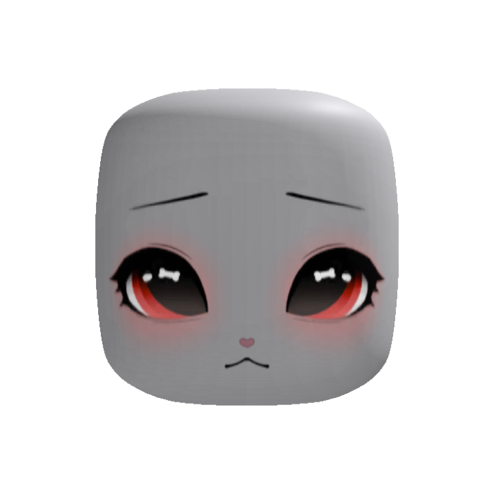 kawaii red puppy eyes chibi face
