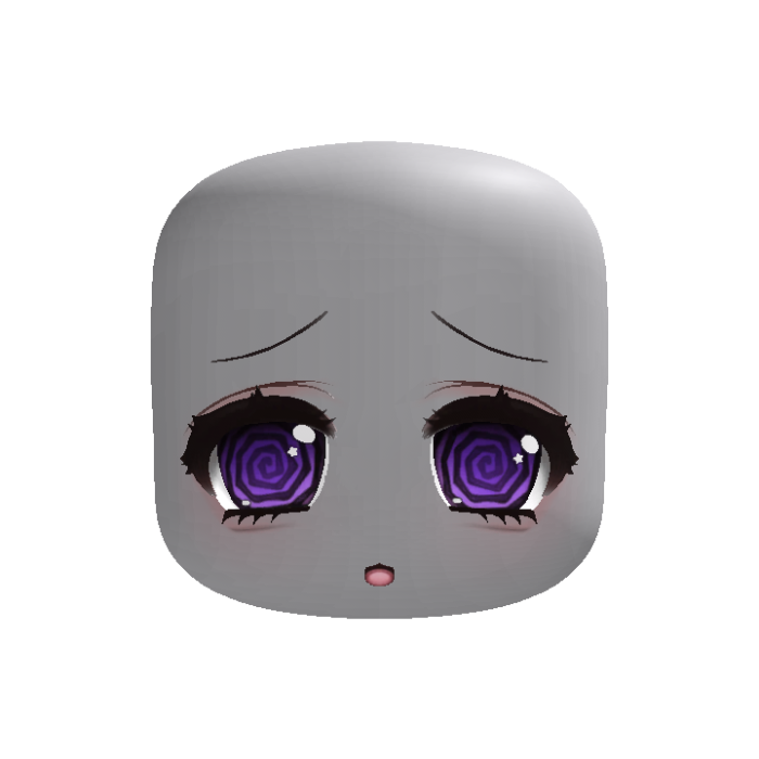 animated 🤍 kawaii dizzy eyes moe face in purple