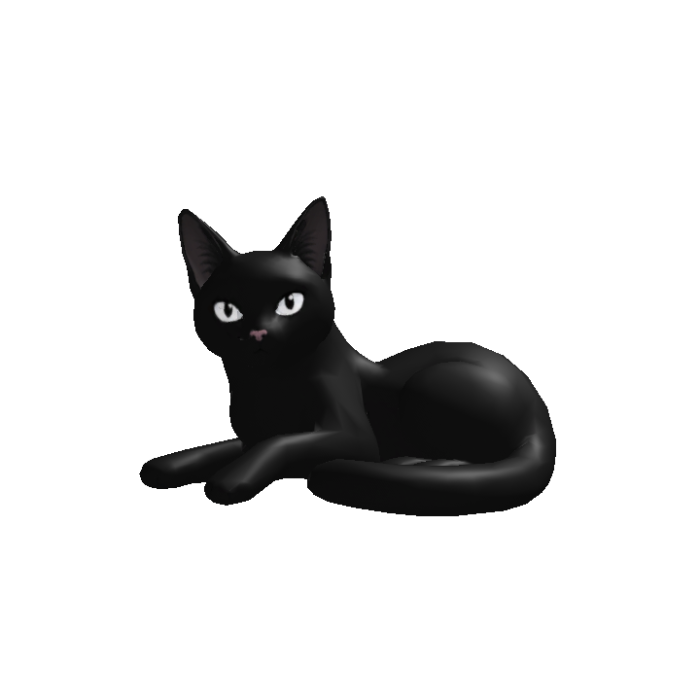 Cute Laying Cat Head (White Eyes)