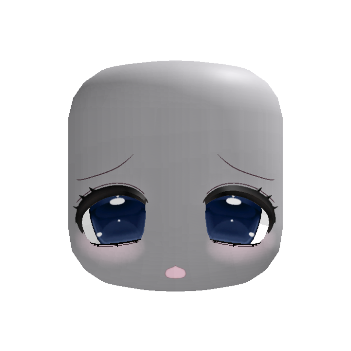 ♡ : cute tired kawaii sad face blue