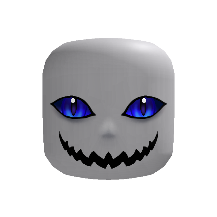 Blue spooky demon head