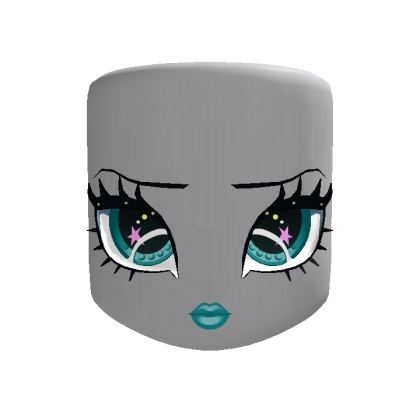 turquoise alien novi star doll head