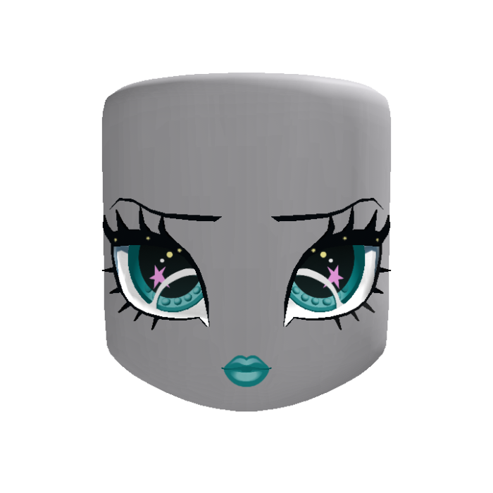 turquoise alien novi star doll head
