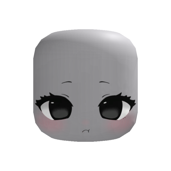 Cute Black Chibi Doll Anime Face