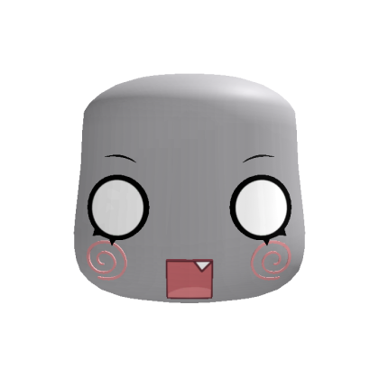 ♡ animated gray shocked wii mii lowpoly head