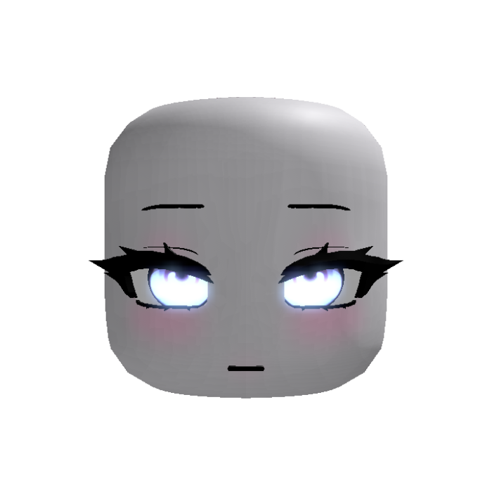 [GLOWING] [ANIMATED] White Cute Anime Girl Face