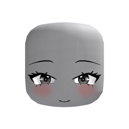 Animated Cute Happy Anime Face (Grey)