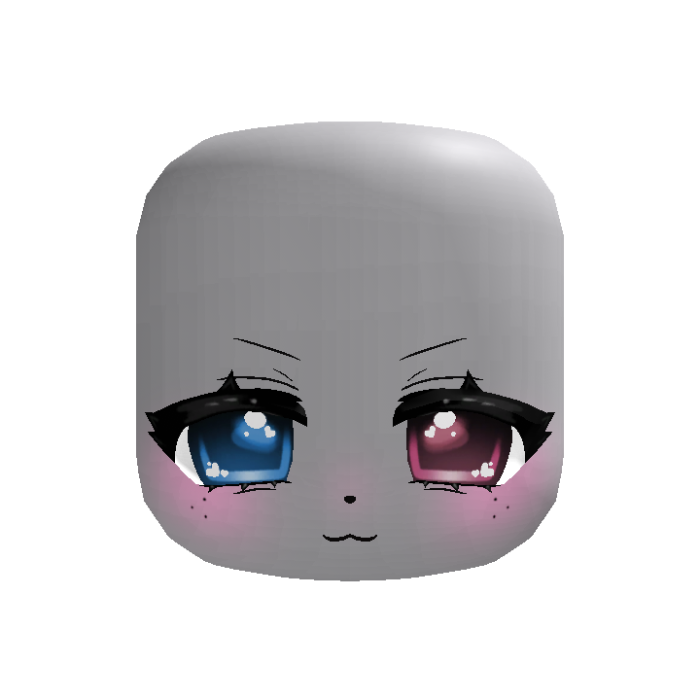 🐱 kawaii smug kitty face 🐾 blue pink 🍧