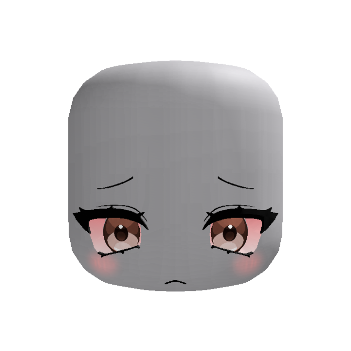 Cute Sleepy Tired Anime Face (Brown)