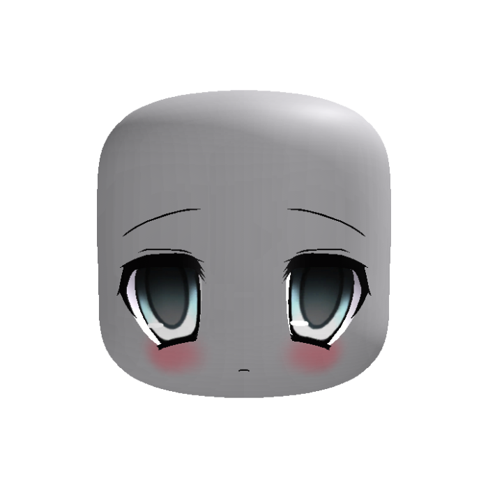 ♡ ꒰ animated kawaii 2000's moe shy face blue ꒱ ♡
