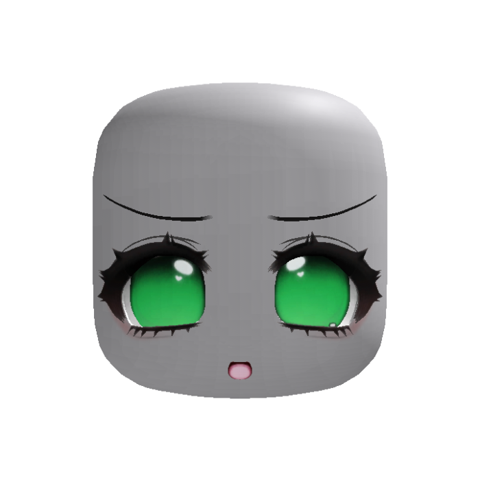 (Animated) Adorable Kawaii Moe Green Excited Face